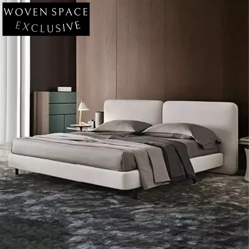 Luxury Italian King Size Modern Leather Double Bed Frame Designer Furniture