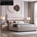Luxury Italian King Size Soft Bed Frame High Headboard Elegant Design