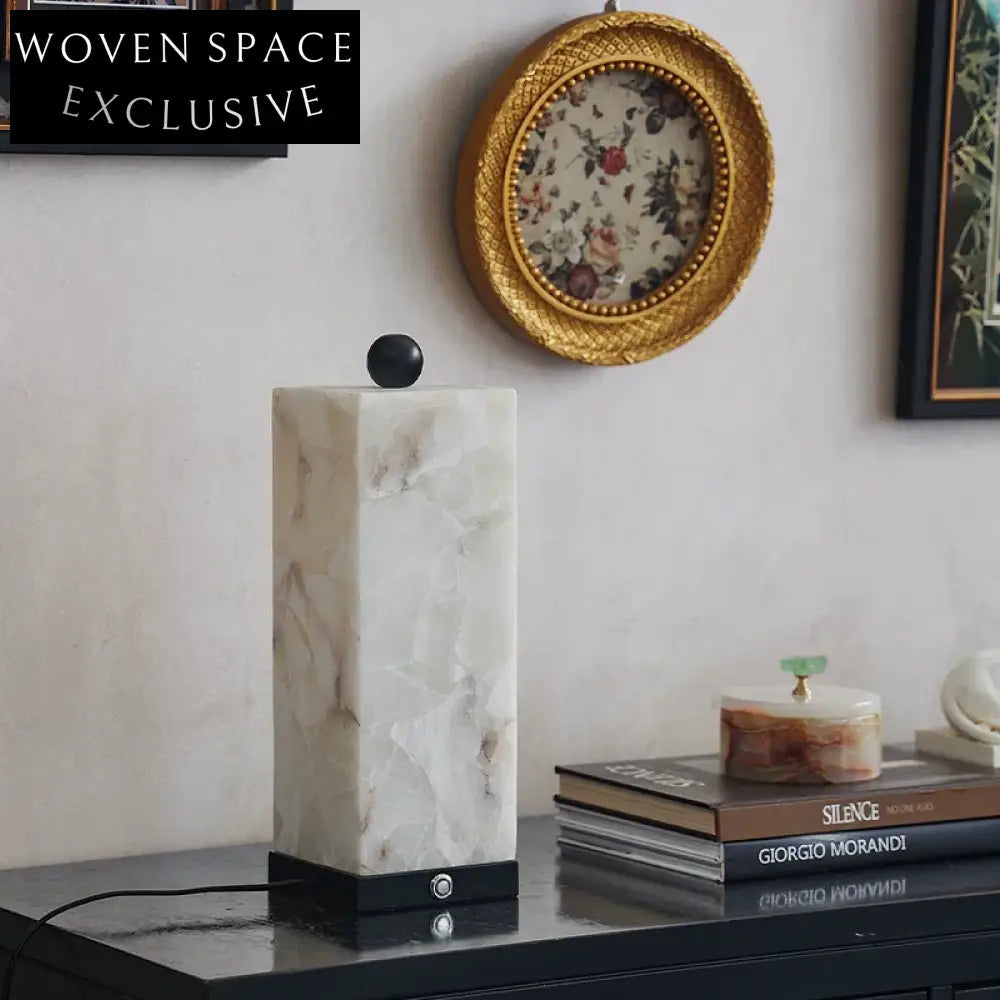 Luxury Italian Marble LED Table Lamp for Modern Home & Bedroom Decor