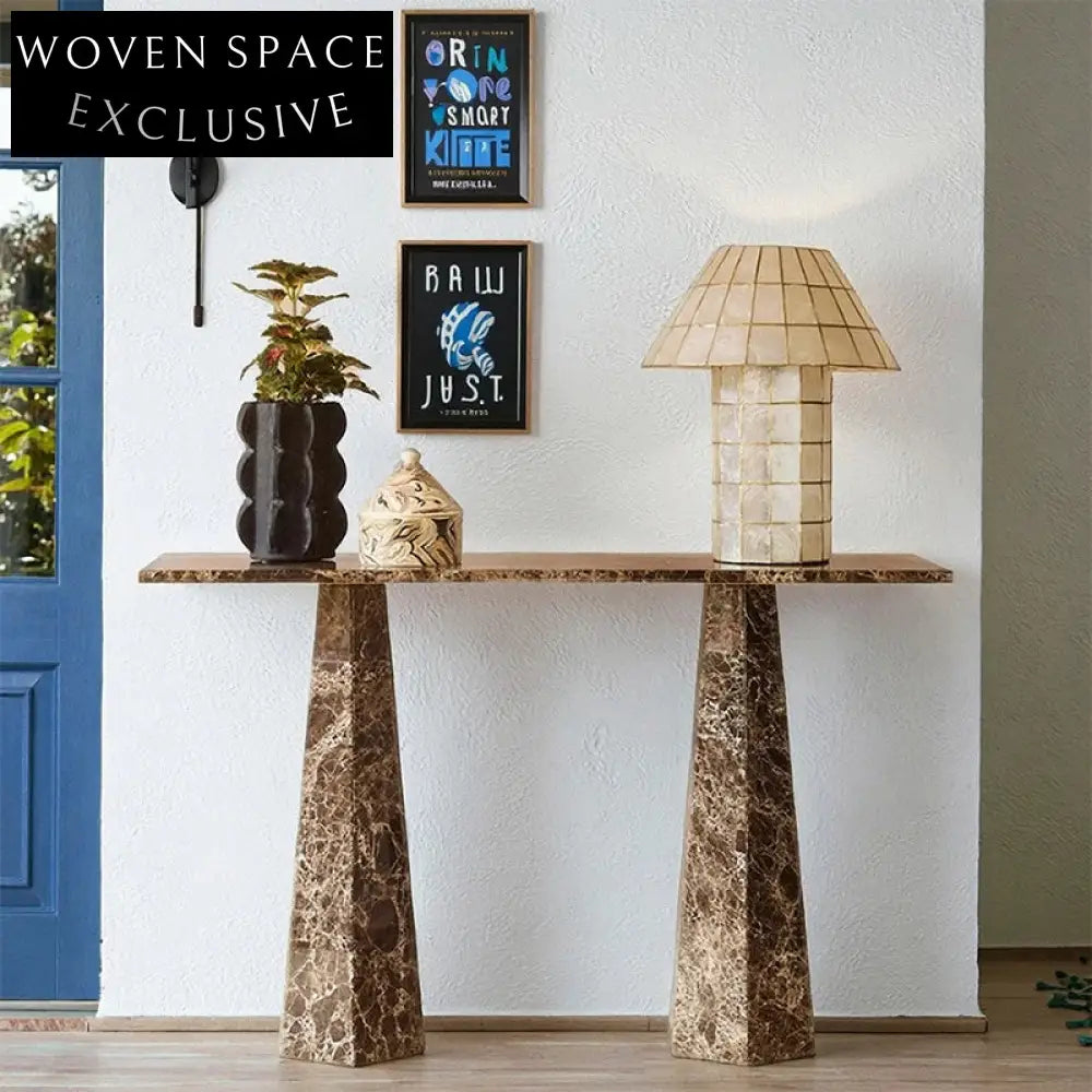 Luxury Italian Minimalist Natural Marble Entryway Living Room Console Table Furniture