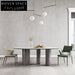 Luxury Italian Minimalist Rock Board Stainless Steel Dining Table for Home