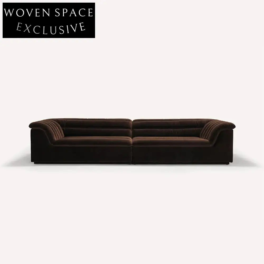 Luxury Italian Modern Curved Red Velvet Modular 7-Seater Sectional Sofa Set
