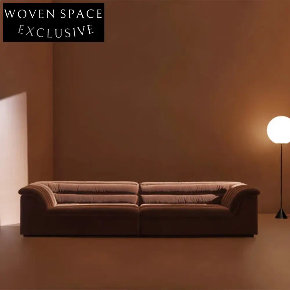 Luxury Italian Modern Curved Red Velvet Modular 7-Seater Sectional Sofa Set