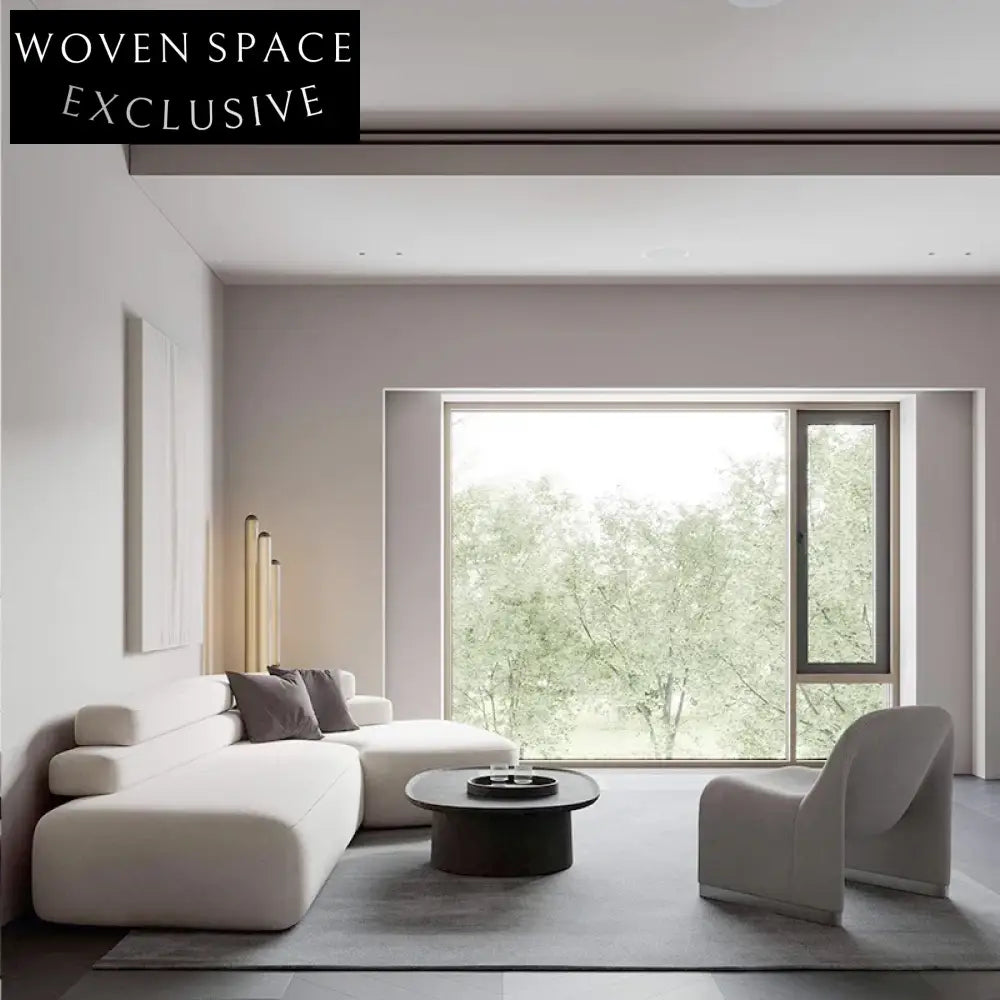 Luxury Italian Modern Leather L-Shape Modular Corner Sectional Sofa Set