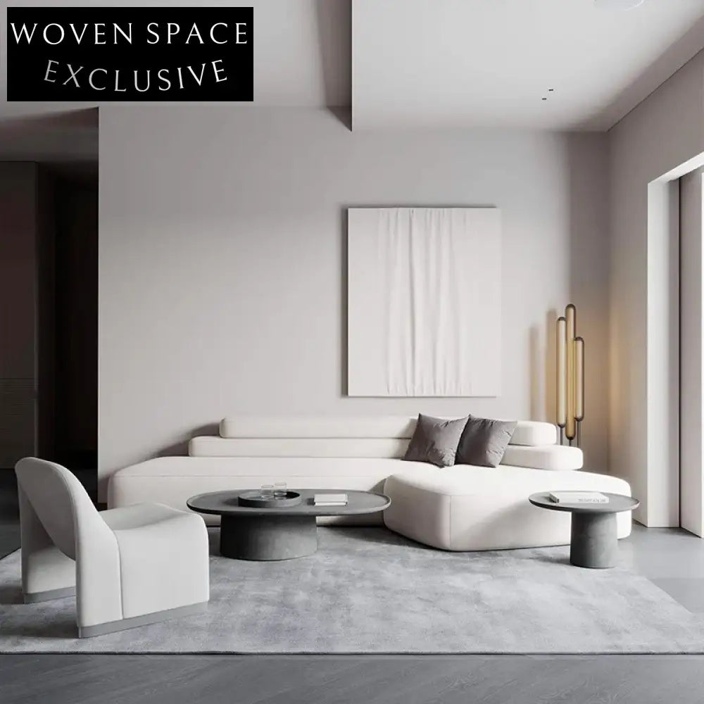 Luxury Italian Modern Leather L-Shape Modular Corner Sectional Sofa Set