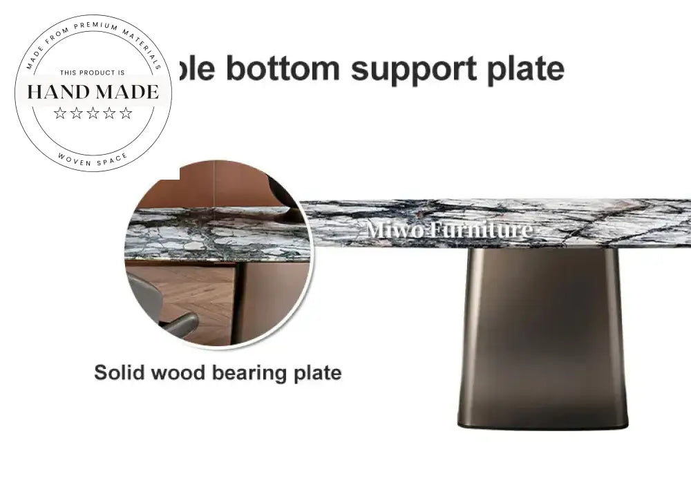 Luxury Italian Modern Natural Marble Stainless Steel Dining Table