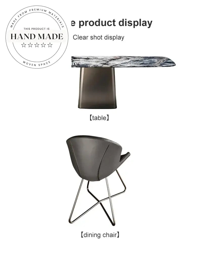 Luxury Italian Modern Natural Marble Stainless Steel Dining Table