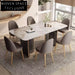 Luxury Italian Modern Rock Slab Top Stainless Steel Family Dining Table