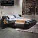 Luxury Italian Modern Upholstered King Size Fabric Leather Master Bed