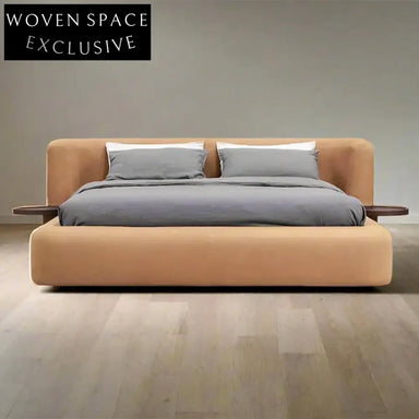 Luxury Italian Modern Upholstered King Size Fabric Leather Master Bed