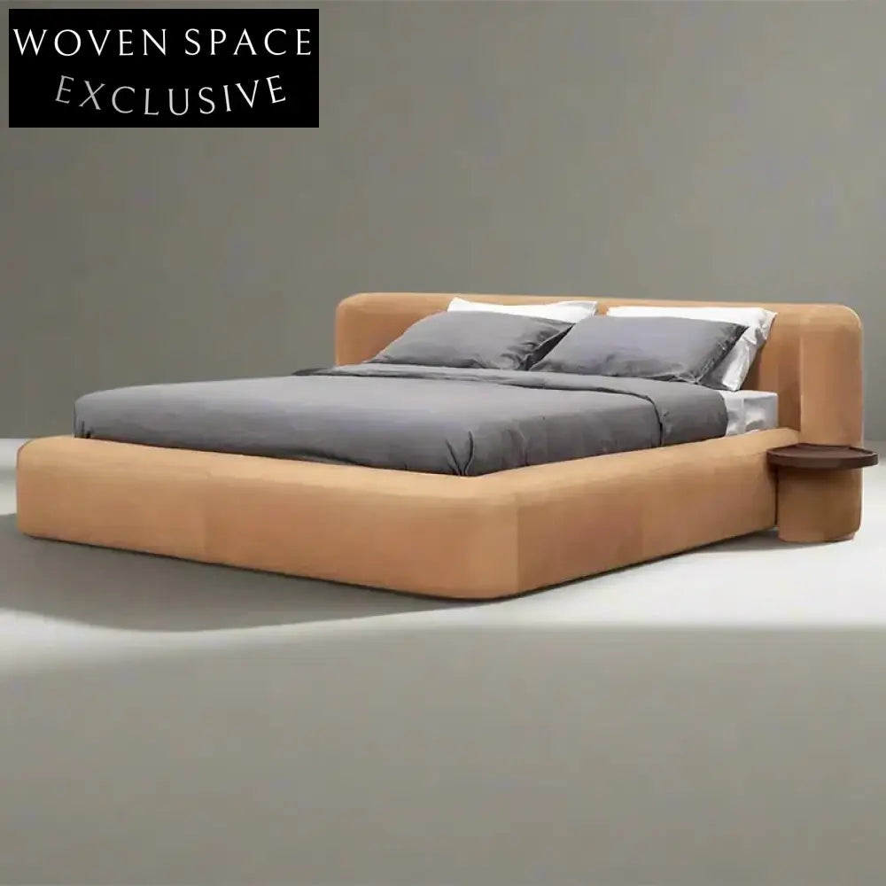 Luxury Italian Modern Upholstered King Size Fabric Leather Master Bed