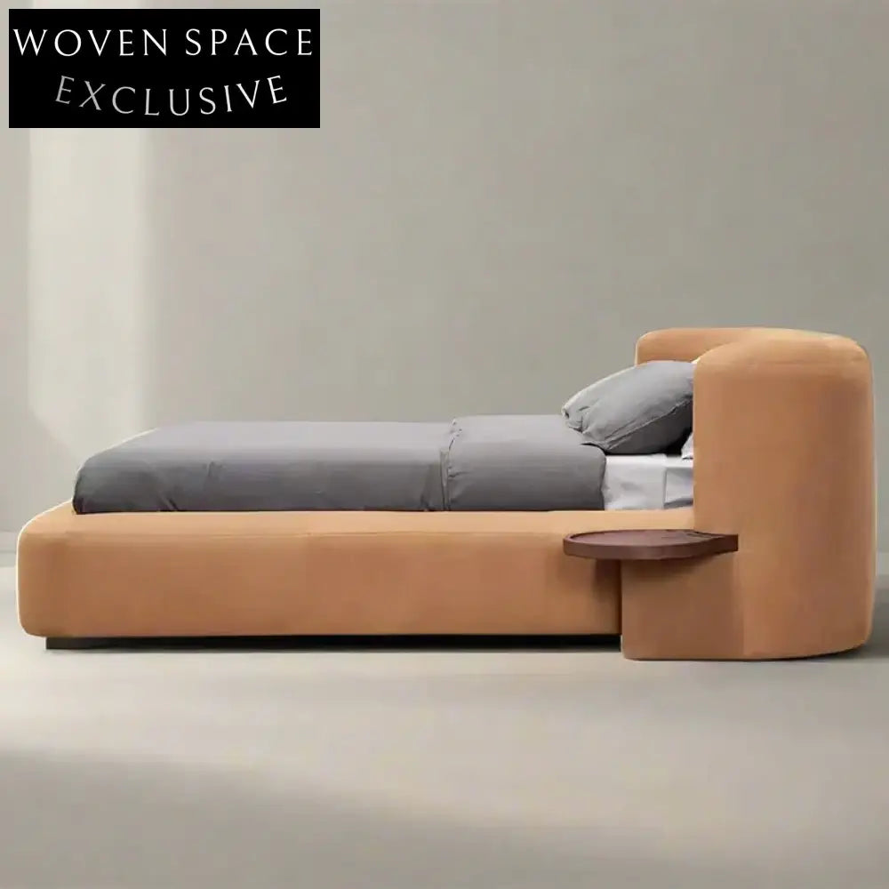 Luxury Italian Modern Upholstered King Size Fabric Leather Master Bed