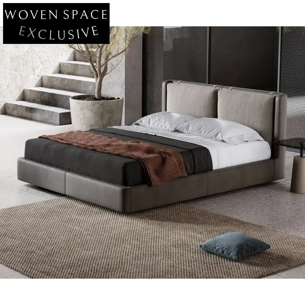 Luxury Italian Modern Upholstered Storage Bed Frame - King Queen Size