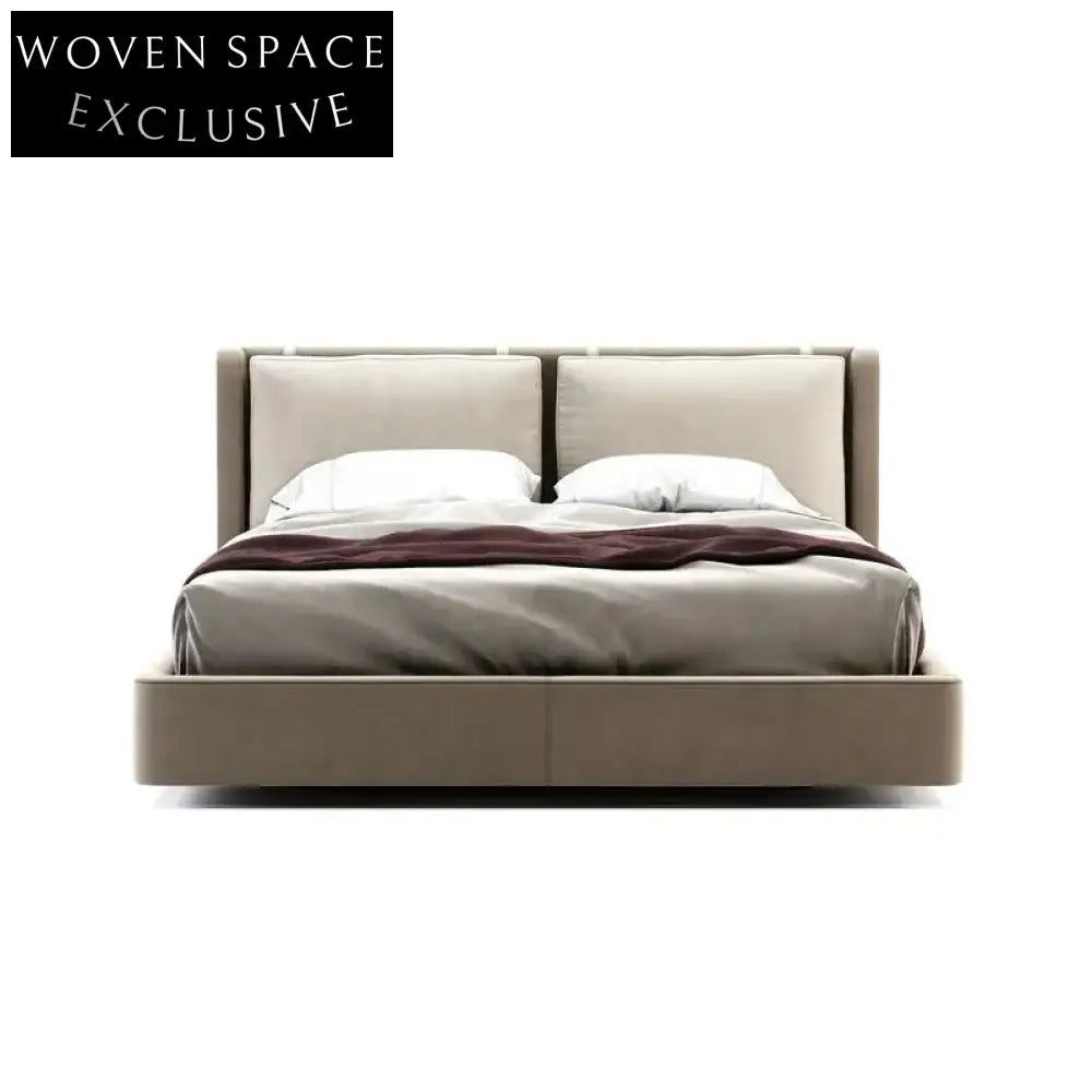 Luxury Italian Modern Upholstered Storage Bed Frame - King Queen Size