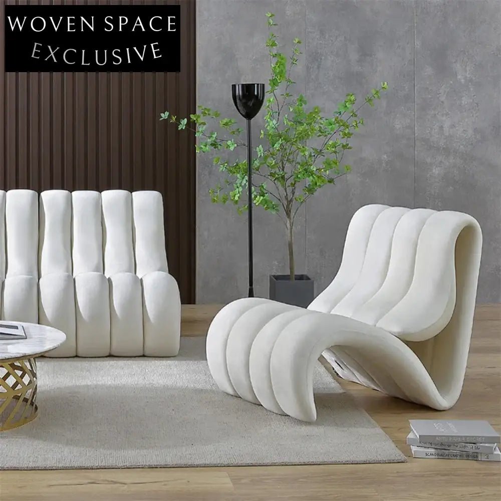 Luxury Italian Modern Velvet Single Accent Lounge Chair for Living Room