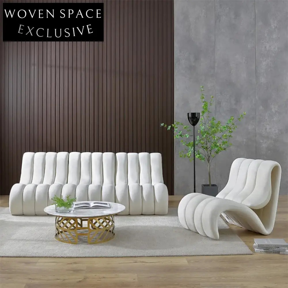 Luxury Italian Modern Velvet Single Accent Lounge Chair for Living Room