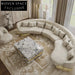 Luxury Italian Natural Marble Center Coffee Table with Golden Metal Base