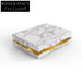 Luxury Italian Natural Marble Center Coffee Table with Golden Metal Base