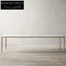 Luxury Italian Natural Marble Dining Table with Elegant Copper Base
