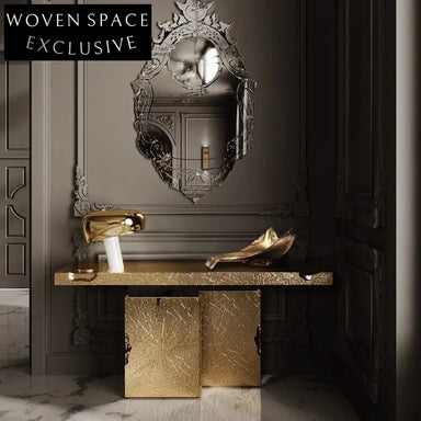 Luxury Italian Natural Marble Gold Steel Modern Console Table for Entryways