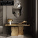 Luxury Italian Natural Marble Gold Steel Modern Console Table for Entryways