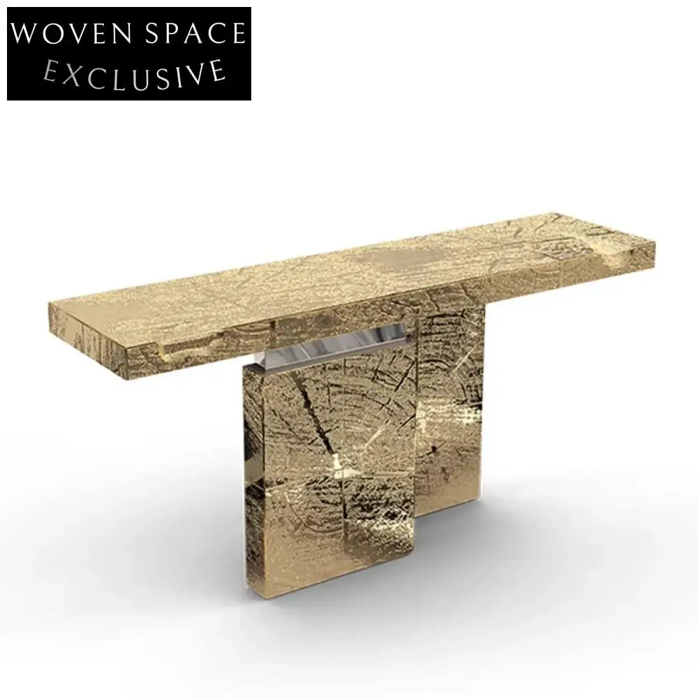 Luxury Italian Natural Marble Gold Steel Modern Console Table for Entryways