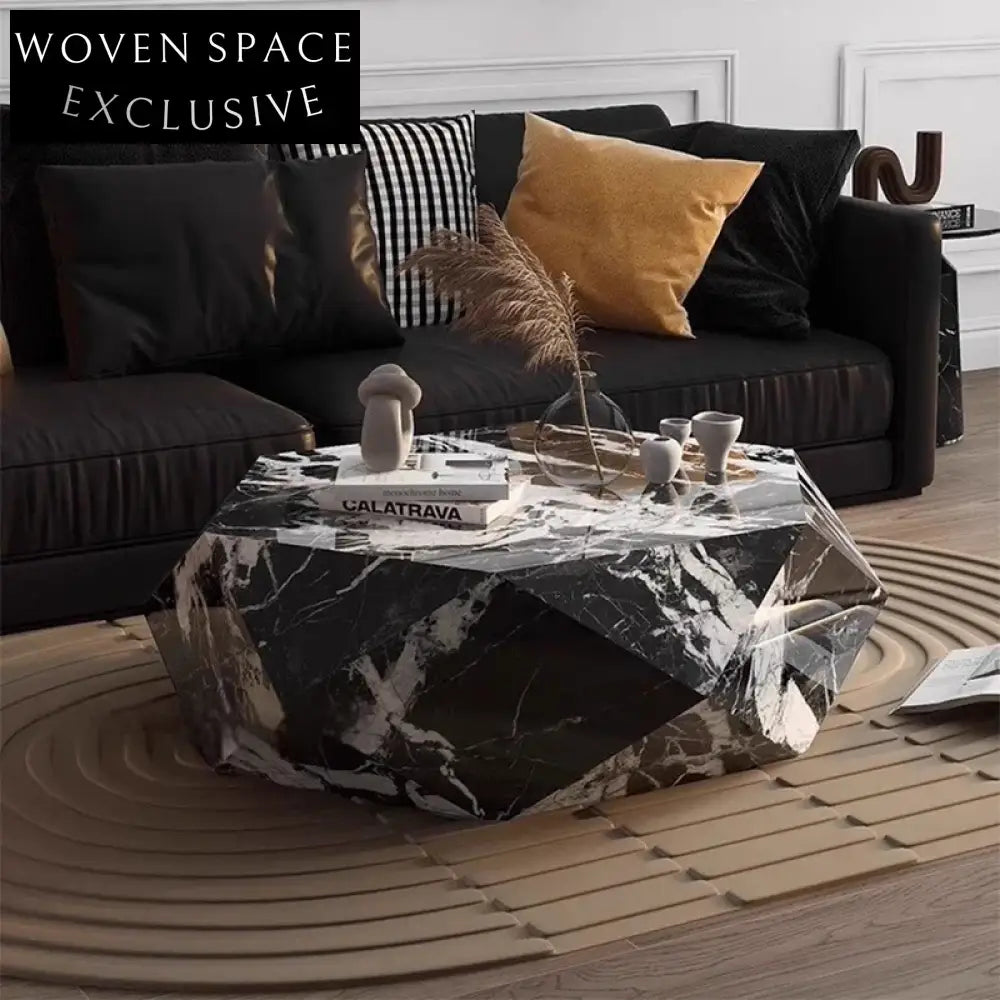 Luxury Italian Natural Marble Round Coffee Table for Modern Living Room