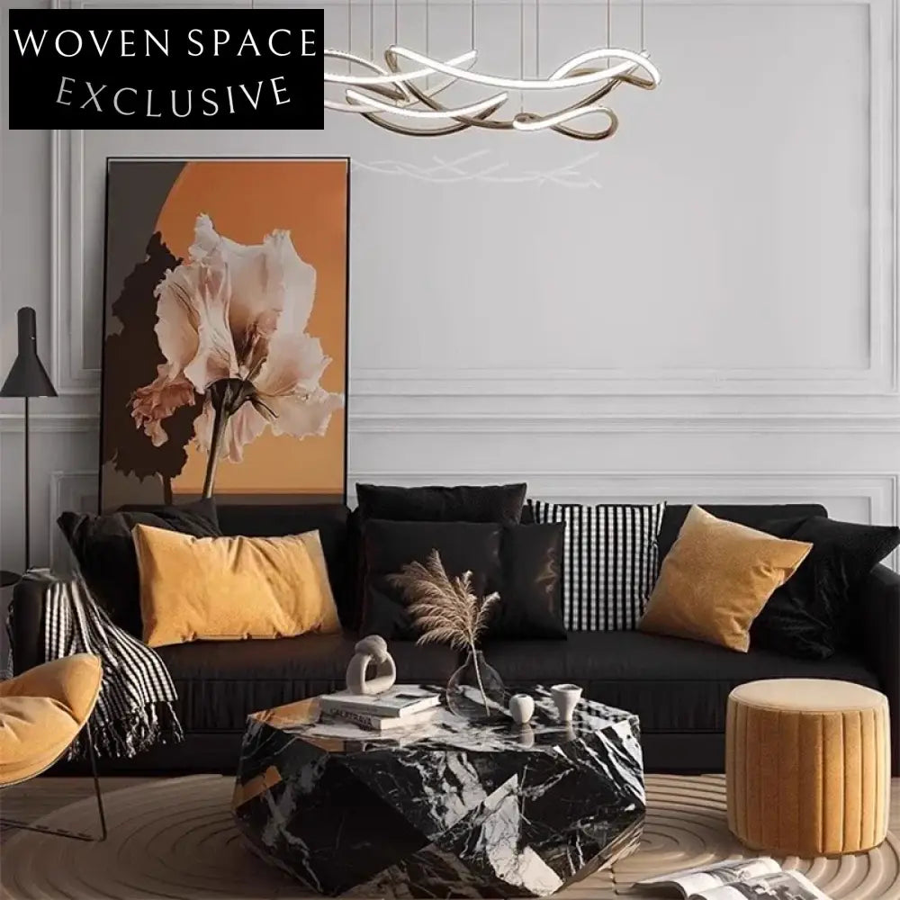 Luxury Italian Natural Marble Round Coffee Table for Modern Living Room