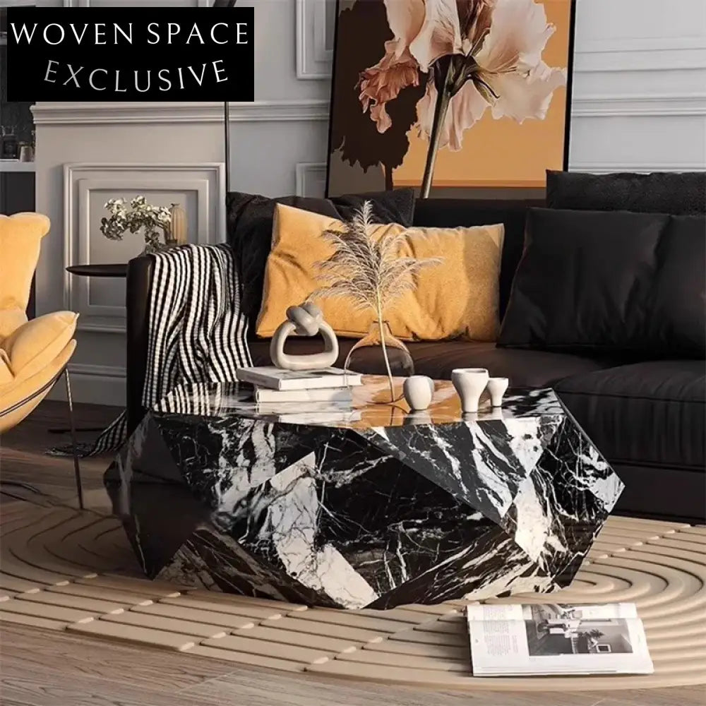 Luxury Italian Natural Marble Round Coffee Table for Modern Living Room