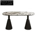 Luxury Italian Oval Slate Top Dining Table with Fiberglass Base for Modern Homes