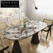 Luxury Italian Oval Slate Top Dining Table with Fiberglass Base for Modern Homes