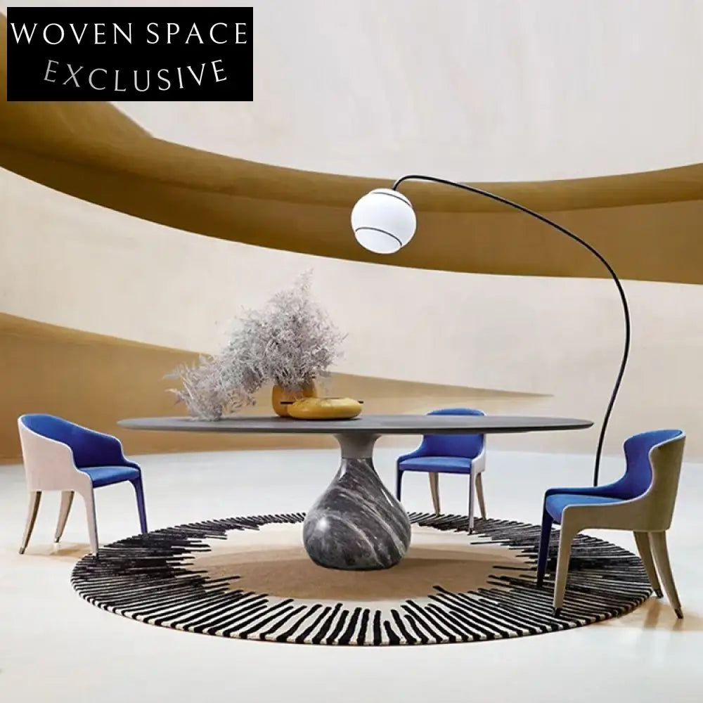 Luxury Italian Round Marble Dining Table - Modern 6 Seater Design