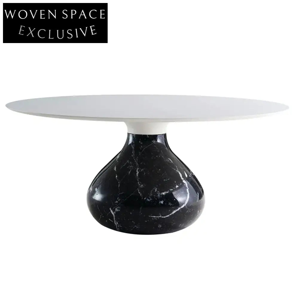 Luxury Italian Round Marble Dining Table - Modern 6 Seater Design