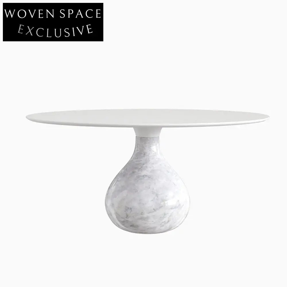 Luxury Italian Round Marble Dining Table - Modern 6 Seater Design