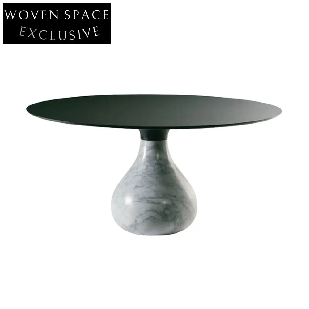 Luxury Italian Round Marble Dining Table - Modern 6 Seater Design