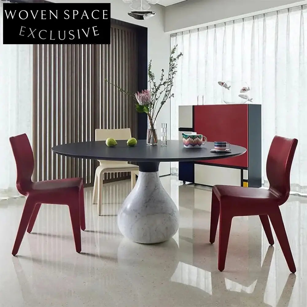 Luxury Italian Round Marble Dining Table - Modern 6 Seater Design