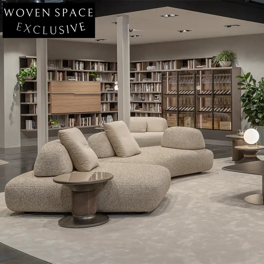 Luxury Italian Style Modular Fabric Sectional Sofa Set for Modern Homes