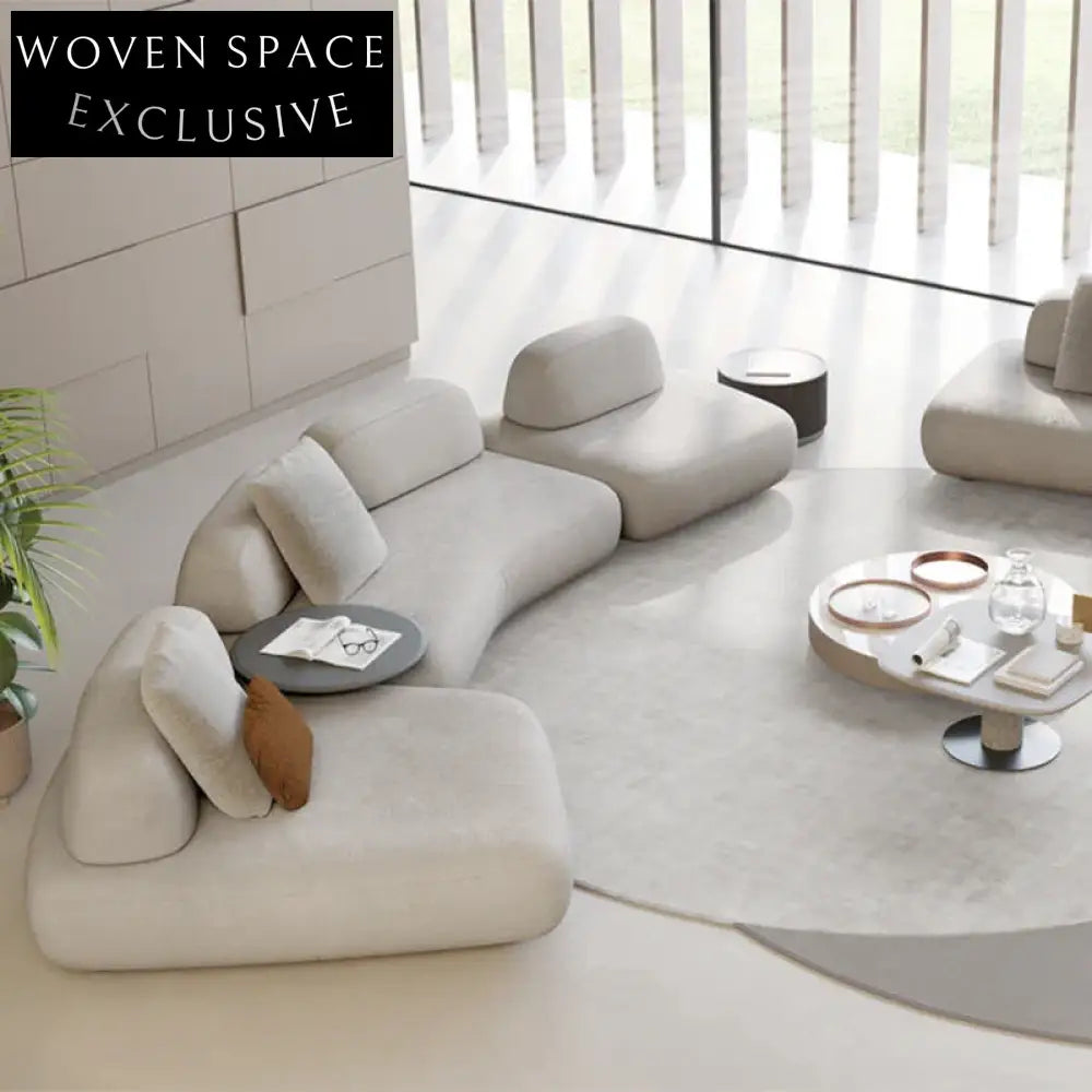 Luxury Italian Style Modular Fabric Sectional Sofa Set for Modern Homes