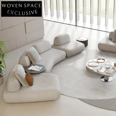 Luxury Italian Style Modular Fabric Sectional Sofa Set for Modern Homes