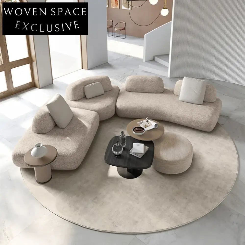 Luxury Italian Style Modular Fabric Sectional Sofa Set for Modern Homes