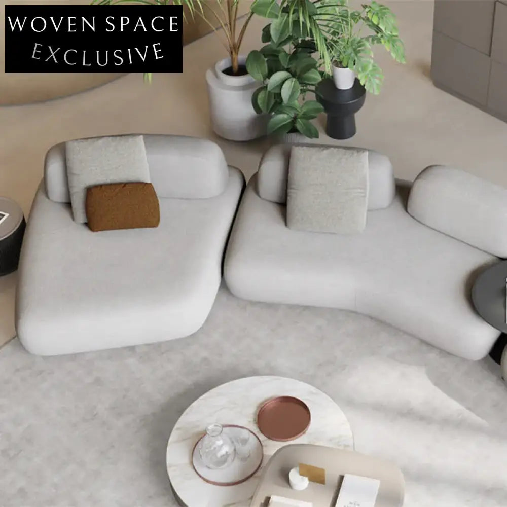 Luxury Italian Style Modular Fabric Sectional Sofa Set for Modern Homes