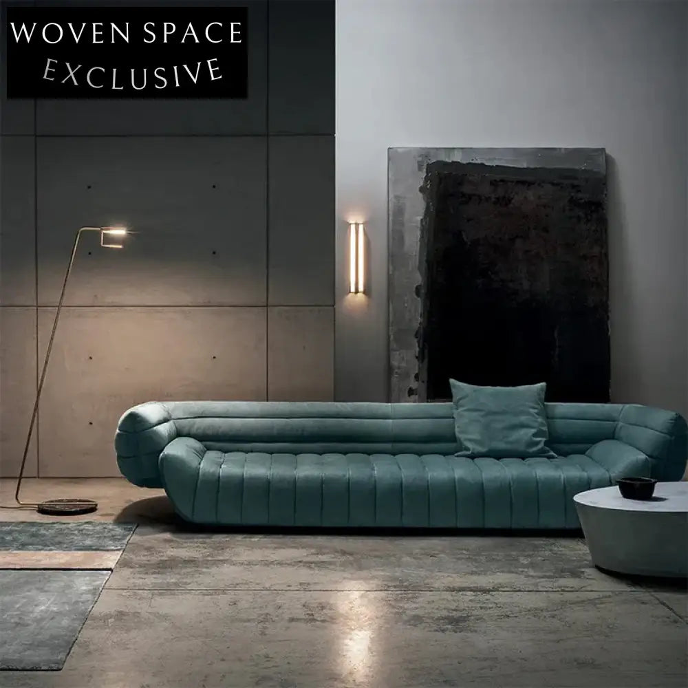 Luxury Italian Style Modular Leather Sectional Sofa for Modern Home Living