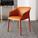 Luxury Italian Style Saddle Leather Dining Armchair with Sturdy Metal Legs
