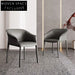 Luxury Italian Style Saddle Leather Dining Armchair with Sturdy Metal Legs