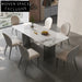 Luxury Italian Style Slate Top Stainless Steel Dining Table for Modern Homes