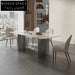 Luxury Italian Style Slate Top Stainless Steel Dining Table for Modern Homes