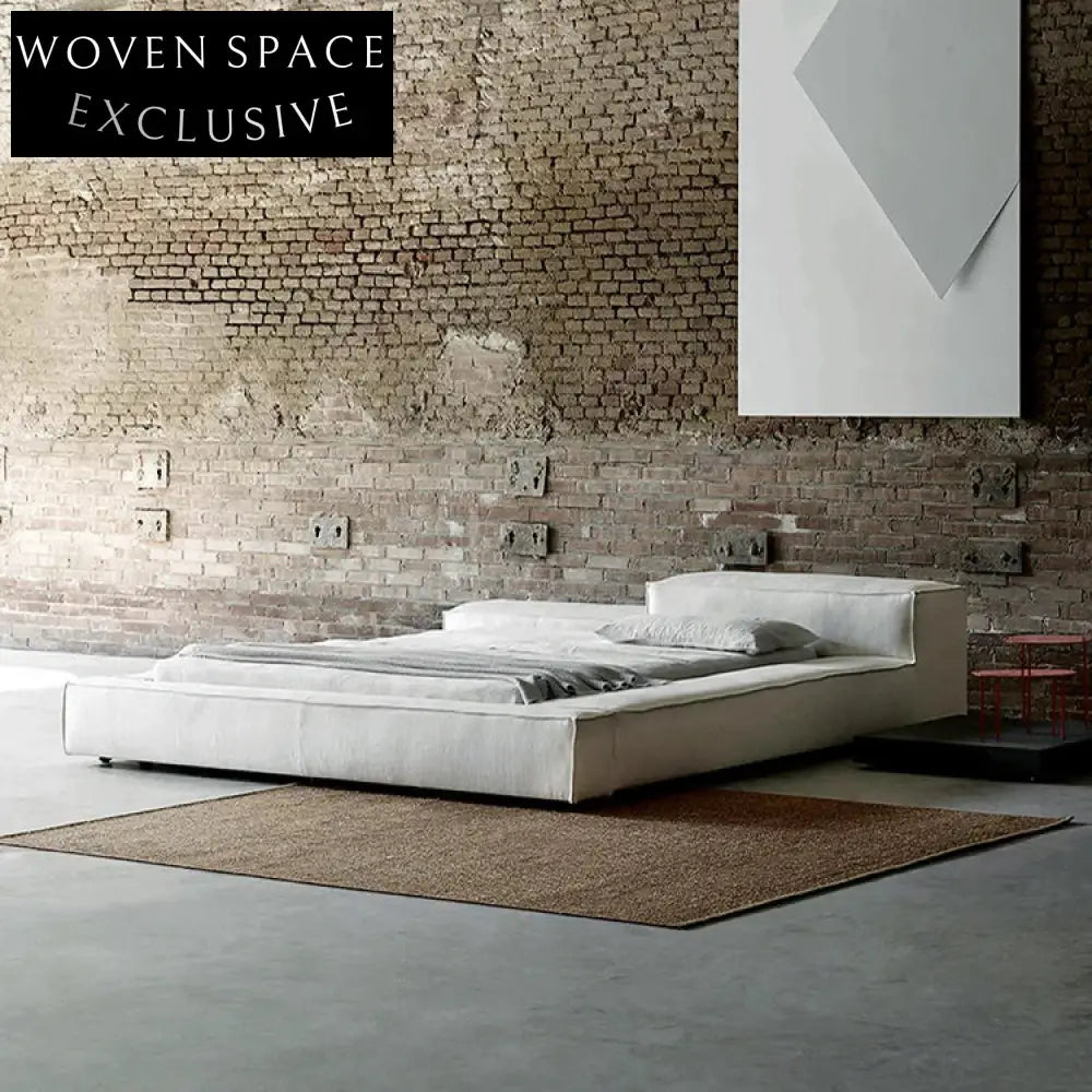 Luxury Italian Style Upholstered Solid Wood Frame Queen King Size Double Bed