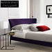 Luxury Italian Velvet Headboard Metal Leg King Queen Size Bedroom Bed