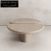 Luxury Japandi Natural Travertine Bowknot Living Room Center Coffee Table