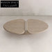 Luxury Japandi Natural Travertine Bowknot Living Room Center Coffee Table